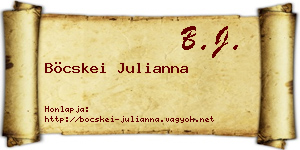 Böcskei Julianna névjegykártya